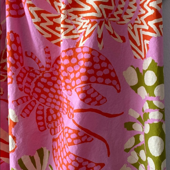 Anthropologie Farm Rio Mixed Lobsters Pink Ruffle Sleeve Mini Dress S - Picture 13 of 14